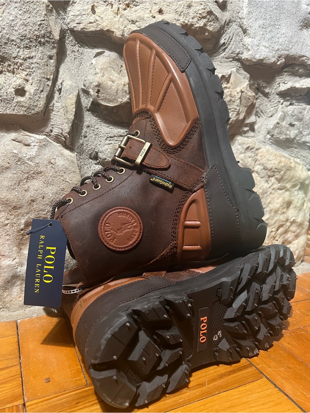 Polo by Ralph Lauren Brown Leather & Suede Waterproof Boots